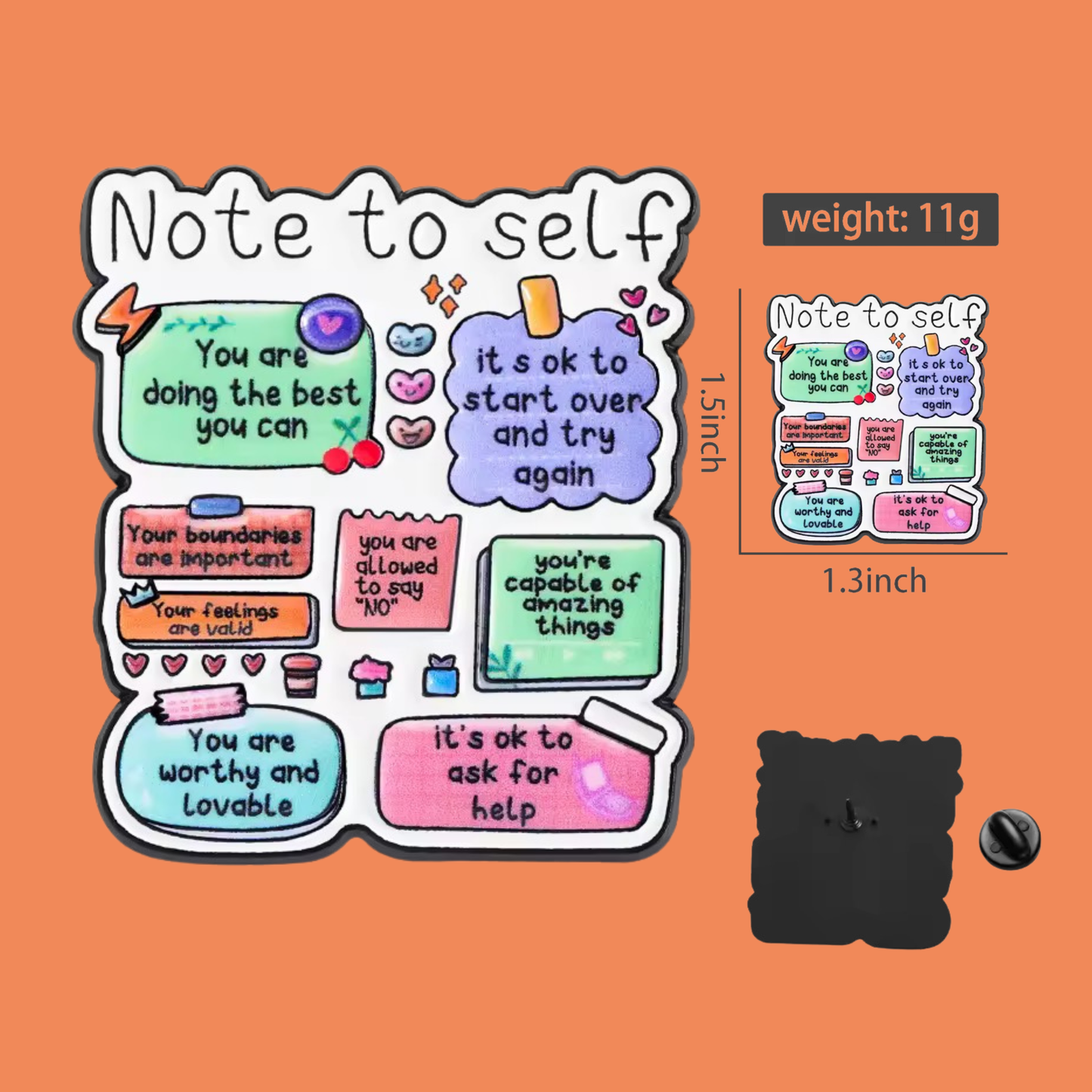 Self care pins