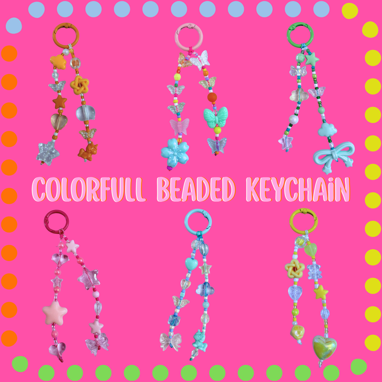 Colorful Beaded Keychain 🌈✨