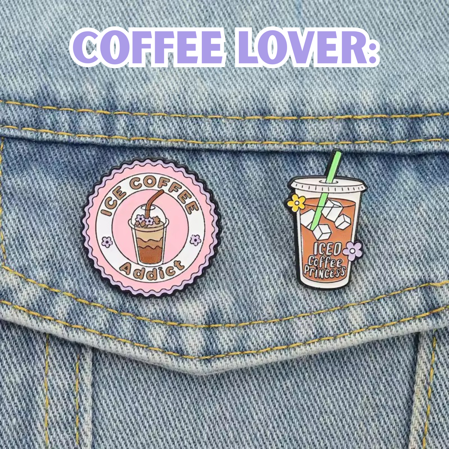 Coffee lover pins
