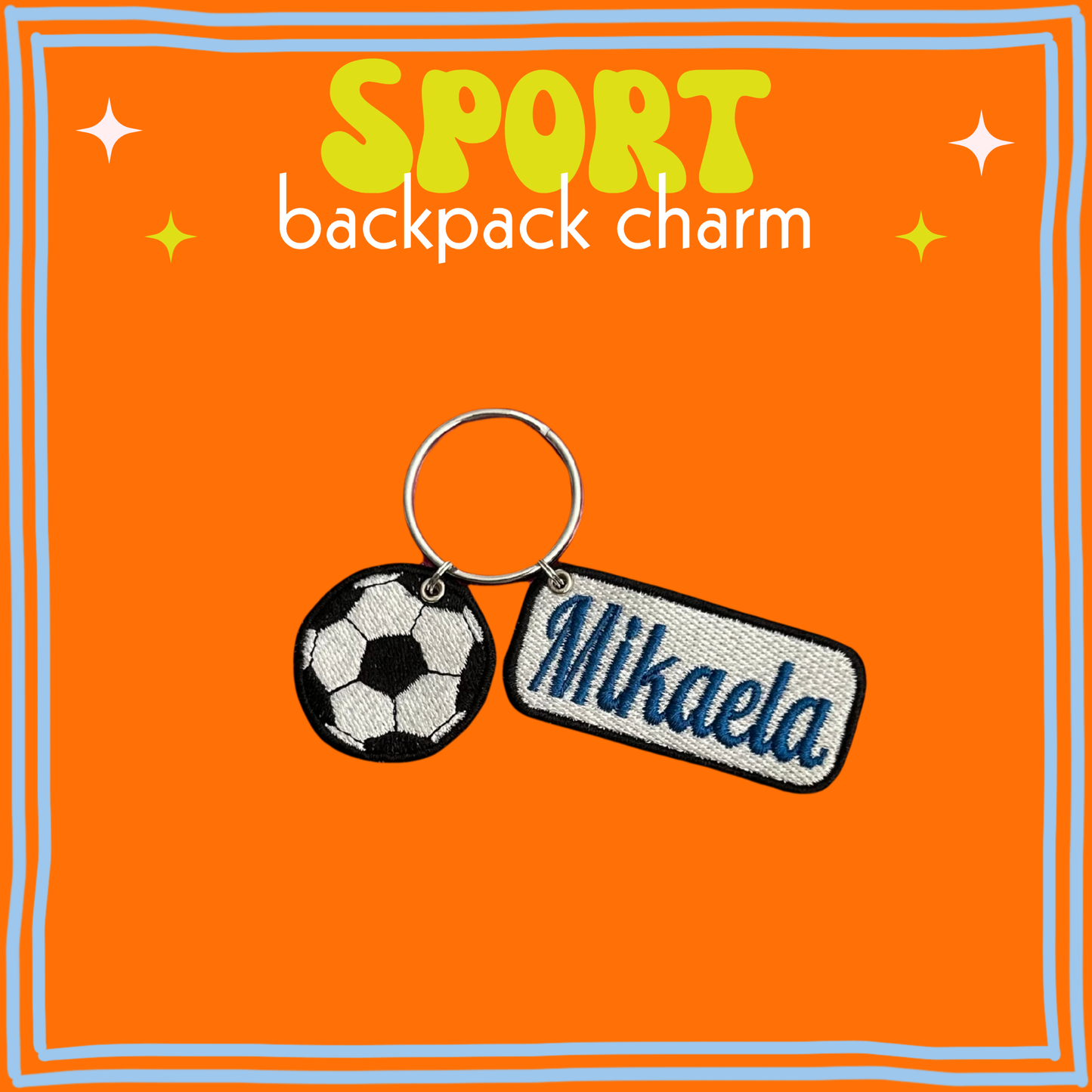 Sport backpack charm/keychain