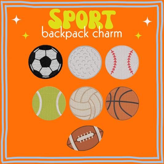 Sport backpack charm/keychain